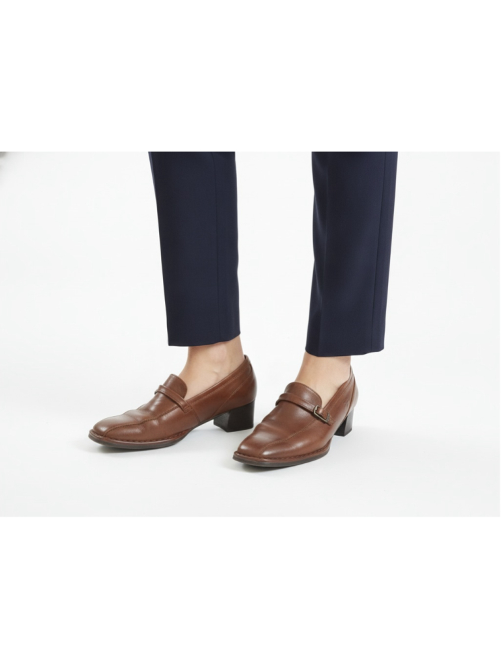 Pikolinos Women's 7.5 Leather Loafers Brown Buckle Strap Spanish Comfort